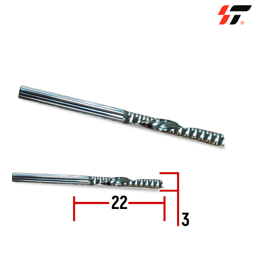 Фреза 1-х заходная (3,175*22) стружка вниз