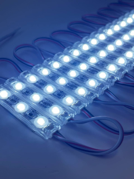 Диоды 3-х точечные Белые с линзой 5730-6818-13000K-1,5 W