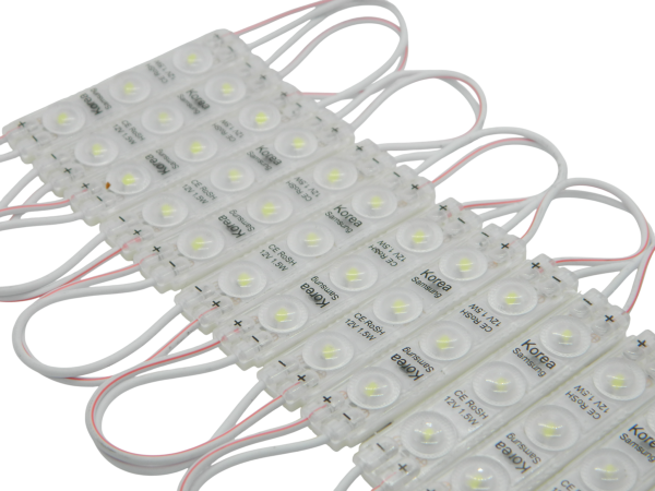 Диоды 3-х точечные Белые c линзой 2835-6313-Samsung-13000K-1.5 w